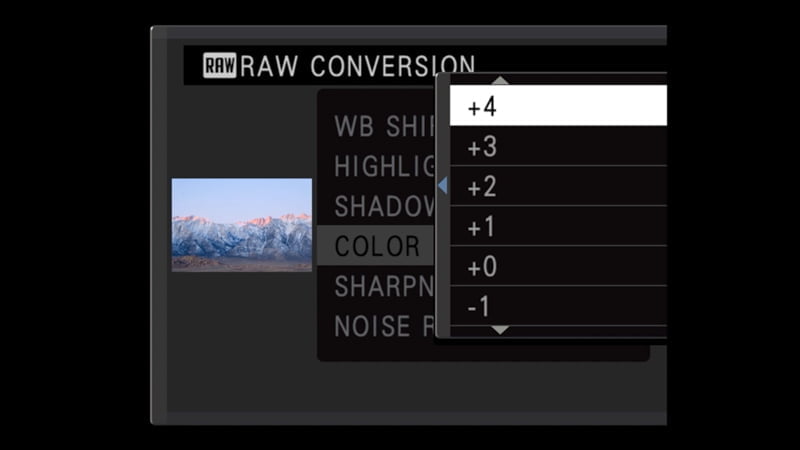 fujifilm q button raw menu