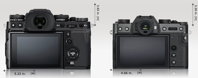 x-t3 vs x-t30 size