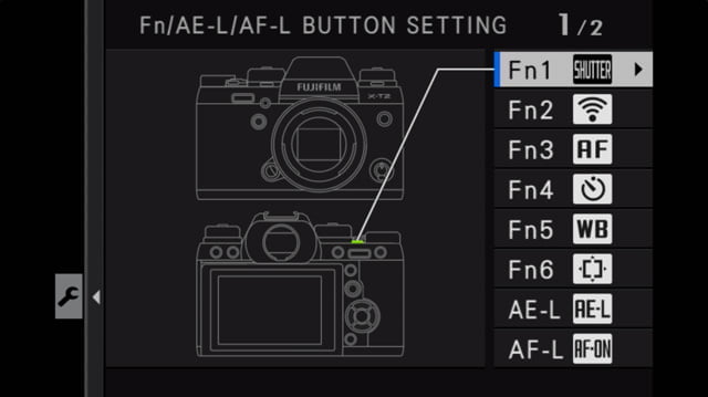 mirrorless camera control customization menu