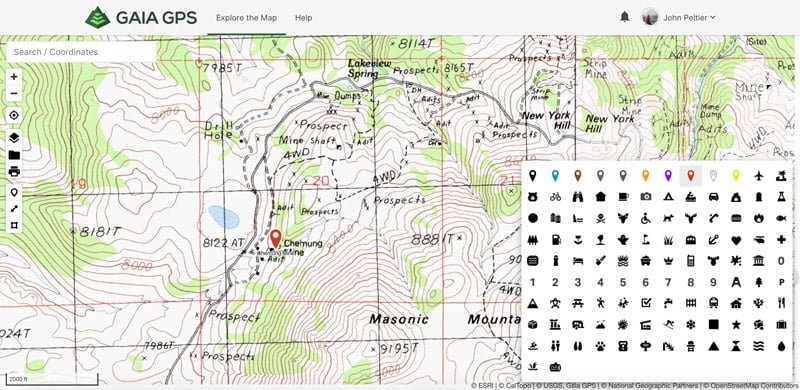 gaia gps icons