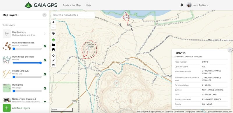 gaia gps road status