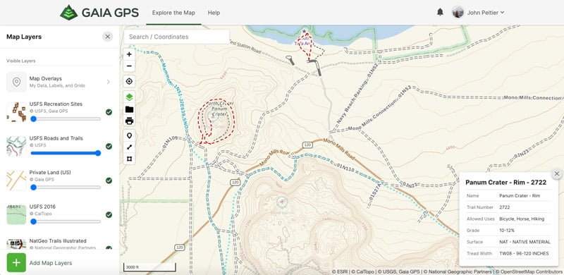 gaia gps trail status