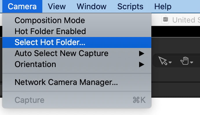 capture one tether hot folder