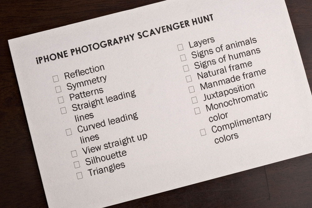 photography scavenger hunt