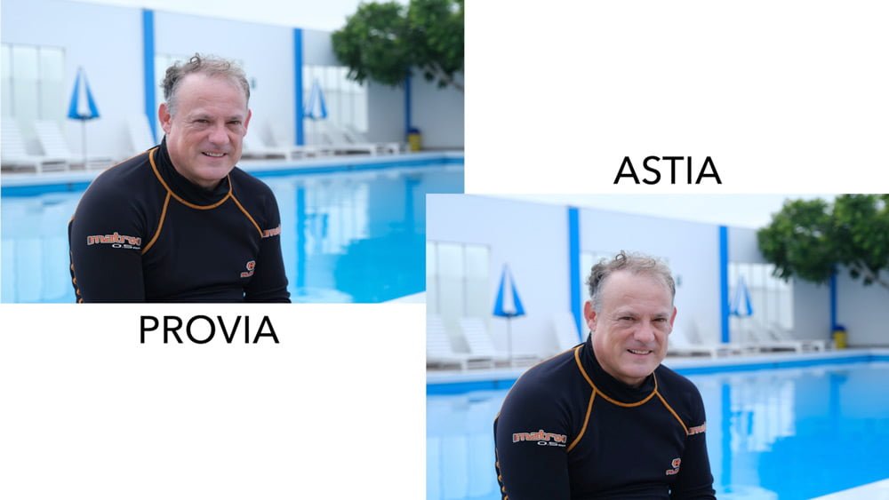 provia vs astia film simulation comparison