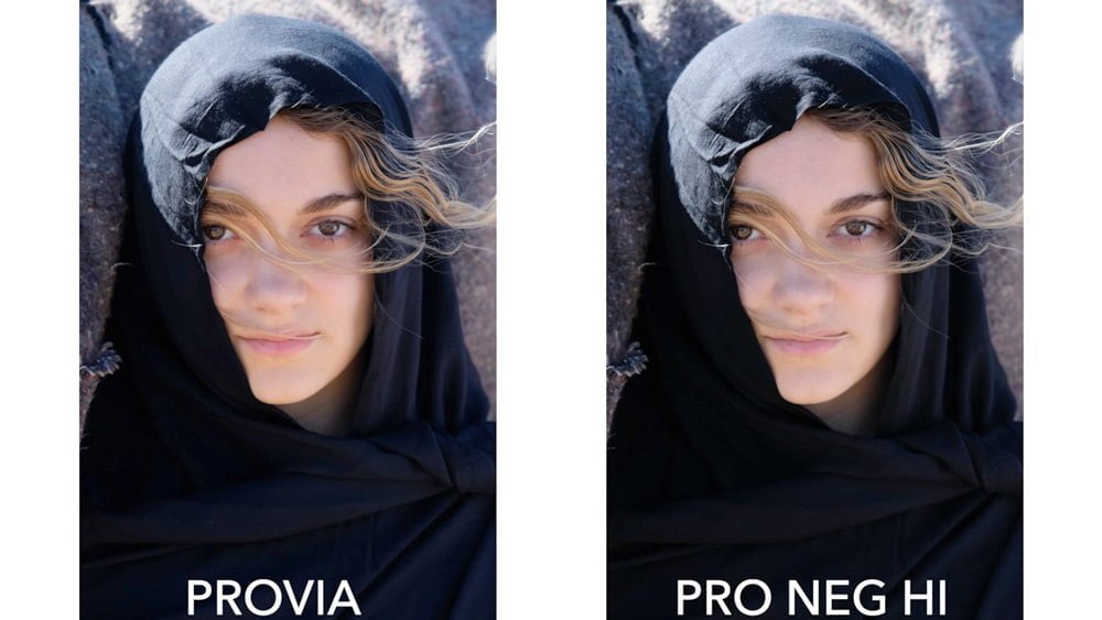 provia vs pro neg high film simulation comparison