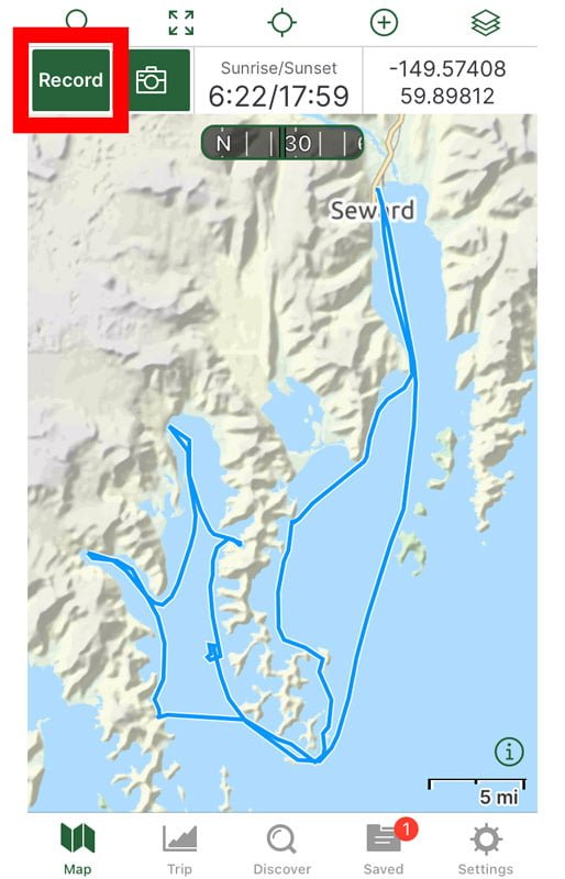 gaia gps record track