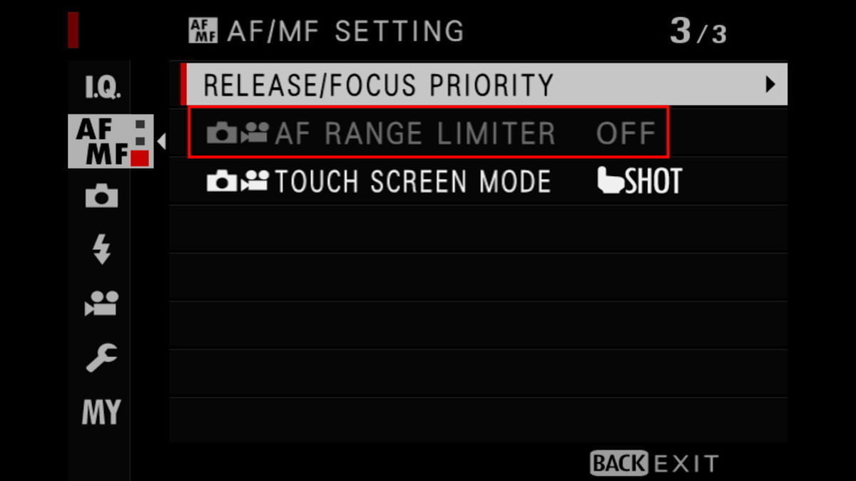 af range limiter disabled