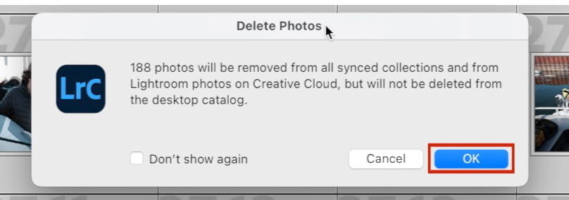 lightroom delete synced photos