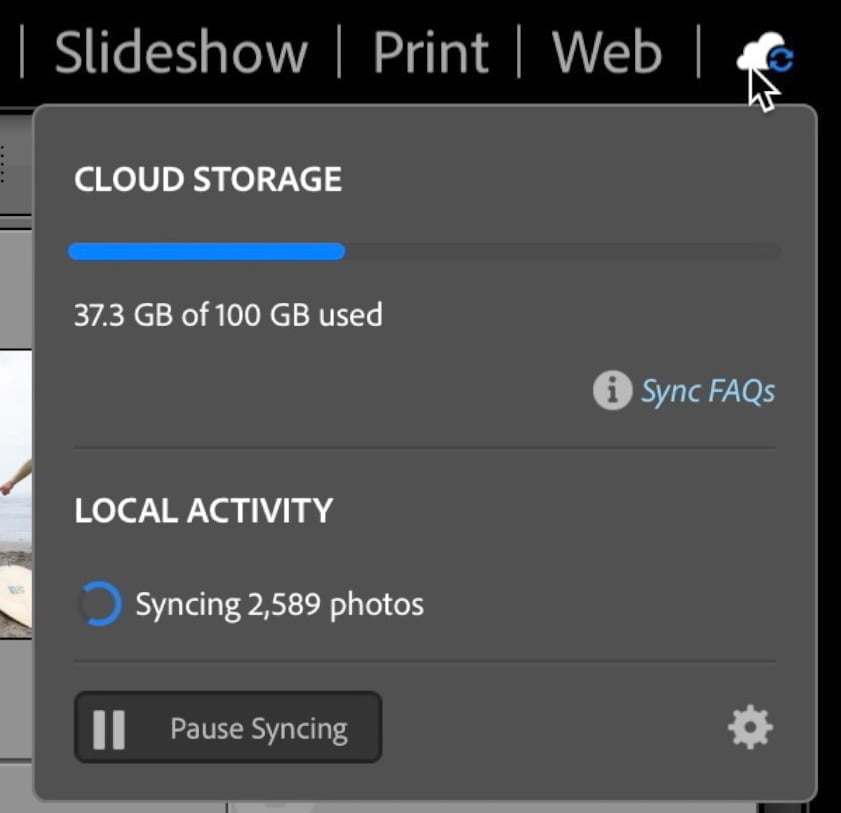 lightroom classic sync enable