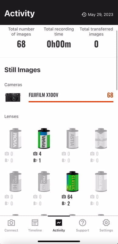 fujifilm xapp activity menu