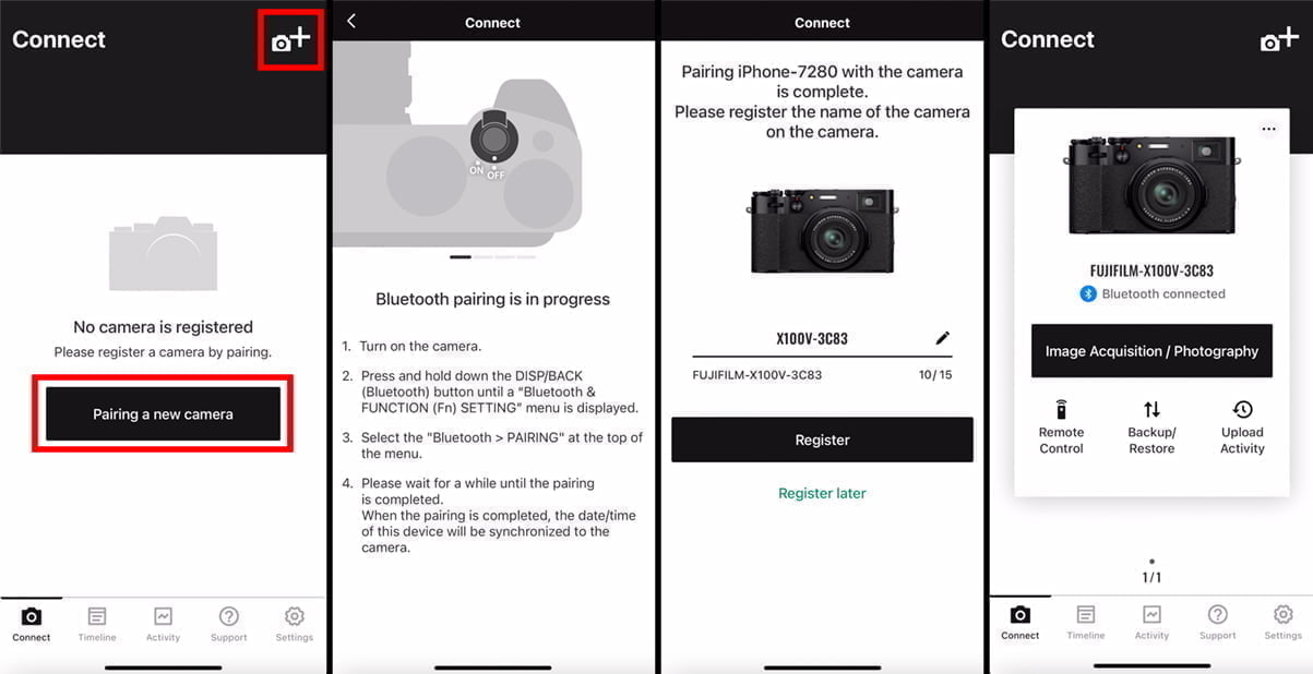 fujifilm xapp pairing