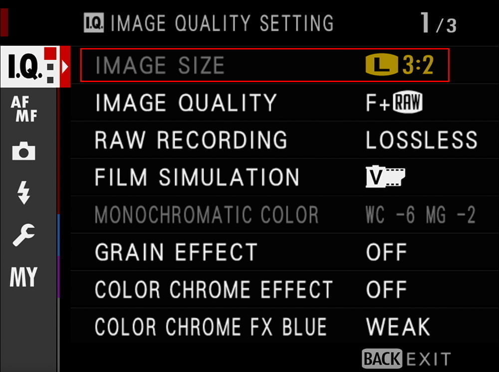 35mm format mode size