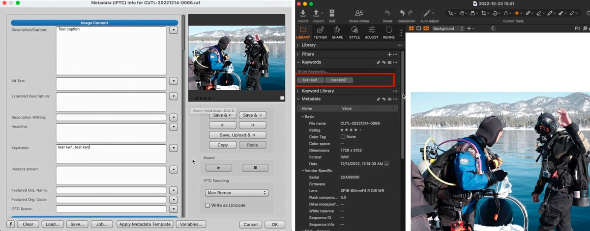 photo mechanic and capture one metadata sync