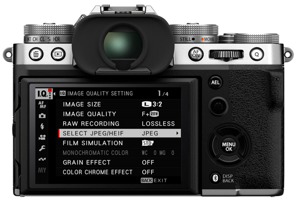 x-t5 image quality setting