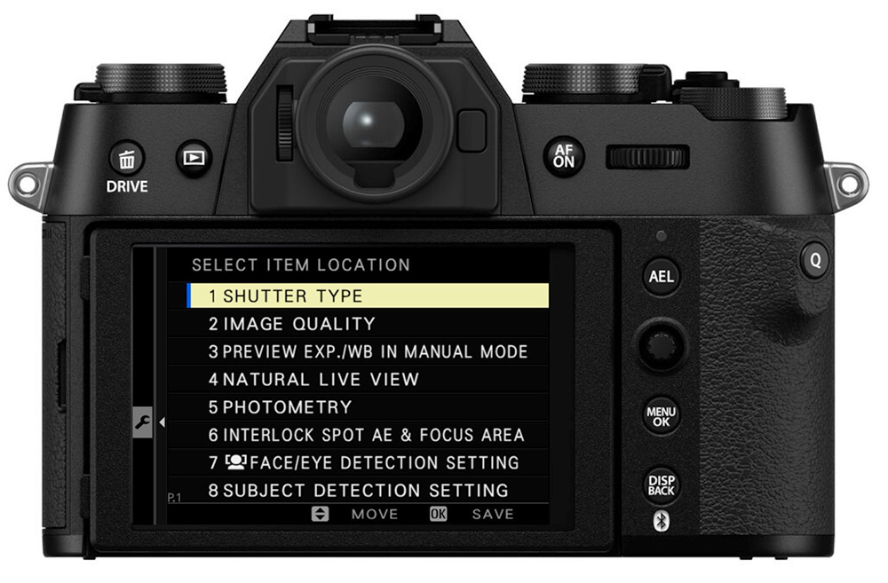 x-t50 my menu setup