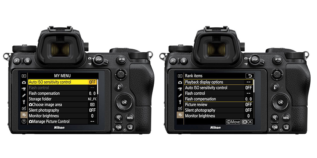 nikon z custom menus