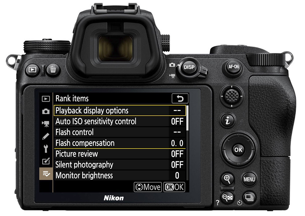 Nikon Z My Menu Rank items