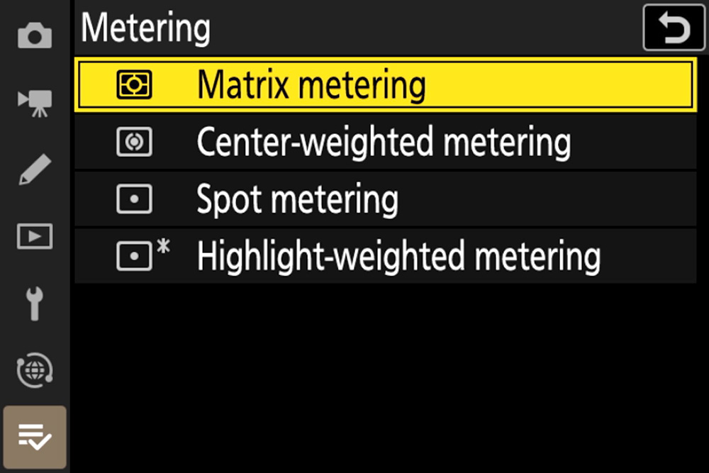 nikon metering modes